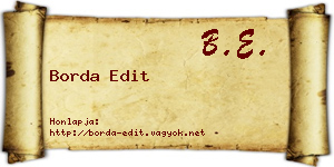 Borda Edit névjegykártya